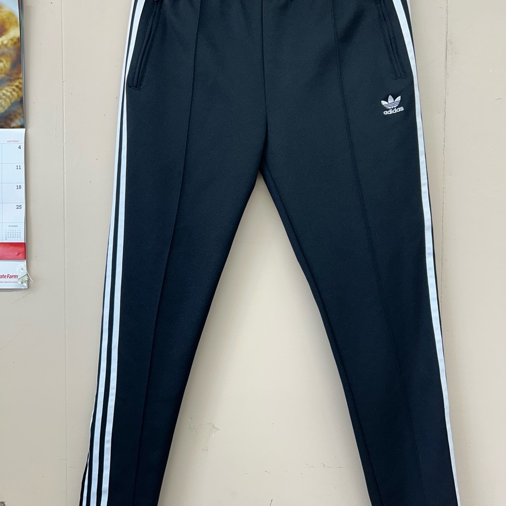 Adidas Black Joggers with White Accents pants